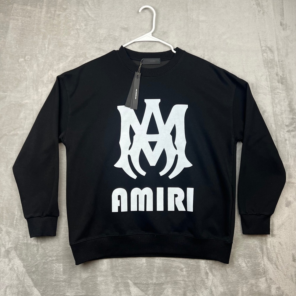AMIRI Black Crewneck with White Emblem